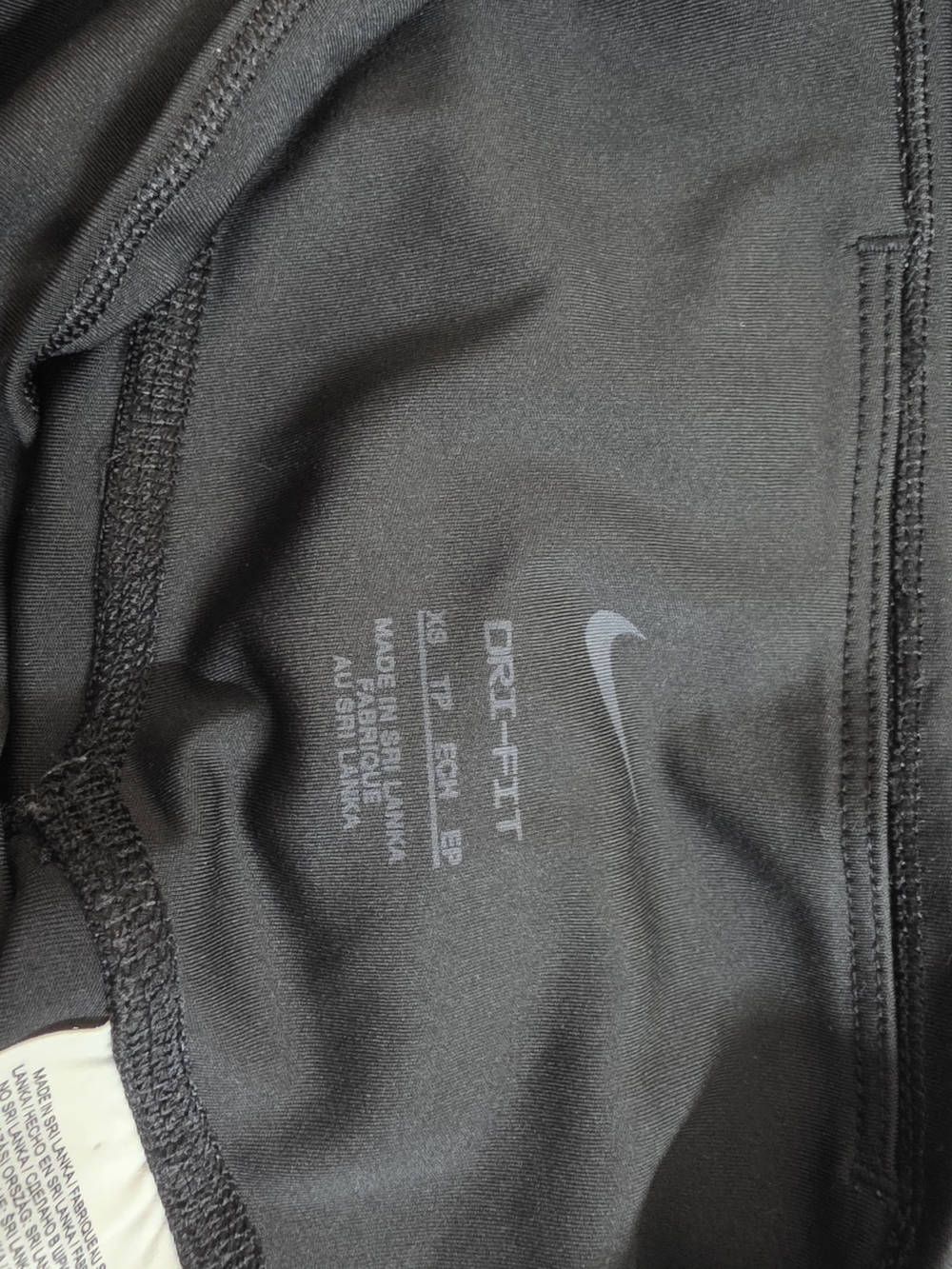 Nike Black Leggings with White Distressed Swoosh - Picture 4 of 4
